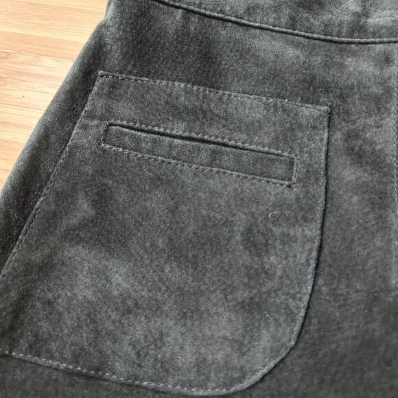 Vintage 90s Lilly Pulitzer 100% Suede Black A-Line Mini Skirt 2 | Luxe Essential - Picture 8 of 11